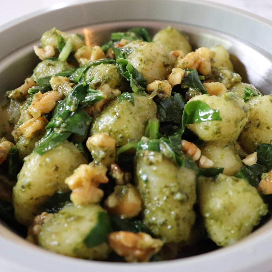 Trader Joe’s Cauliflower Gnocchi with Kale Cashew Pesto Bonbowl